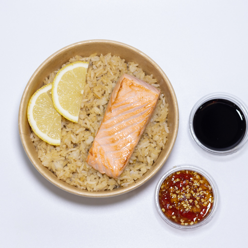 Garlic Fried Rice and Salmon 