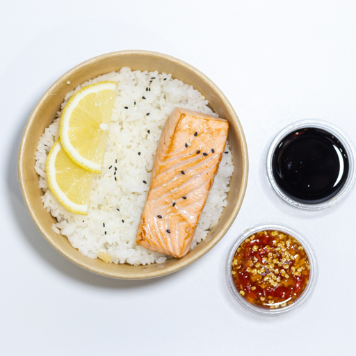 Fried Salmon with Rice 